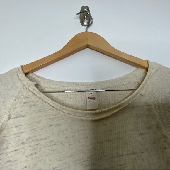 Sundance Ruffled Hem Tier Neck Sweater. Size Medium, Cream. - Picture 4 of 6